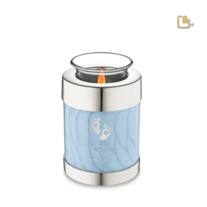 Urn Waxinelichthouder Blauw Gemarmerd (0.45 liter)