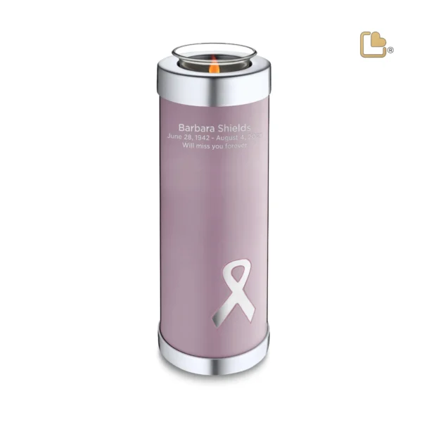 Hoge Urn Waxinelichthouder Pink Awareness (1.1 liter) - Afbeelding 2