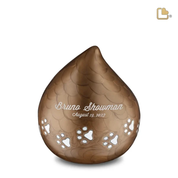 Urn Hond LoveDrop Bruin Met Pootafdruk (1.1 liter) - Afbeelding 2
