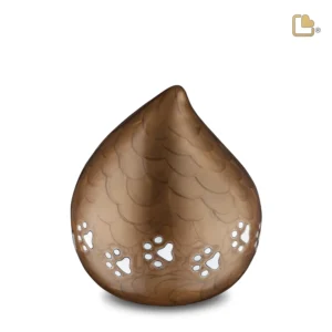 Urn Hond LoveDrop Bruin Met Pootafdruk (1.1 liter)