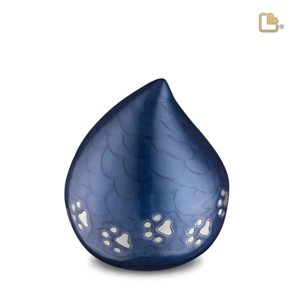 Urn Hond LoveDrop Blauw Met Pootafdruk (1.1 liter)