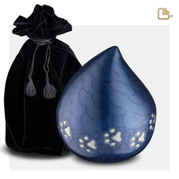 Urn Hond LoveDrop Blauw Met Pootafdruk (1.1 liter) - Afbeelding 5