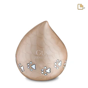 Urn Hond LoveDrop Beige Met Pootafdruk (1.1 liter)