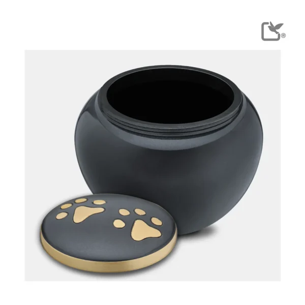 Urn Hond Zwart Brons Met Pootafdruk Groot (1.3 liter) - Afbeelding 4