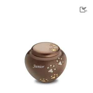 Urn Hond Brons Goud Zilver Met Pootafdruk Mini (0.5 liter)