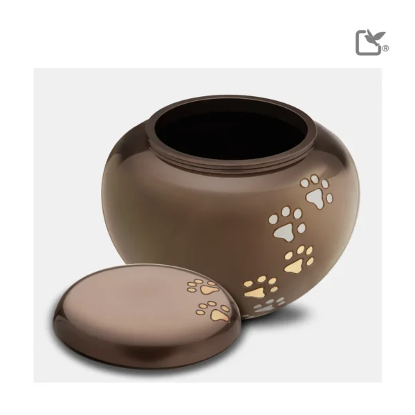 Urn Hond Brons Goud Zilver Met Pootafdruk Mini (0.5 liter) - Afbeelding 4