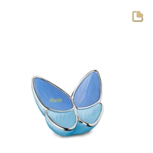 Mini Messing Urn Vlinder Blauw